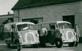 To brødbiler fra Arbejdernes Fællesbageri, 1950. Foto Eyvind Jensen